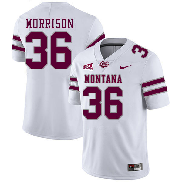 Montana Grizzlies #36 Ty Morrison College Football Jerseys,Uniforms Stitched Sale-White